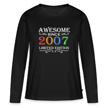 2007 - Fantastique depuis 2007 - Né en 2007 - T-shirt manches longues Premium bio Femme - noir - Devant - Julia (174cm)