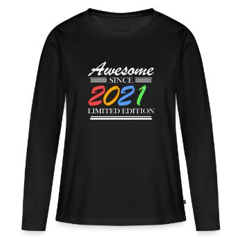 2021 - Fantastique depuis 2021 - Millésime 2021 - T-shirt manches longues Premium bio Femme - noir - Devant - Julia (174cm)