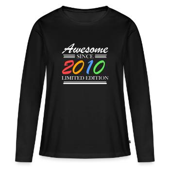 2010 - Fantastique depuis 2010 - Né en 2010 - T-shirt manches longues Premium bio Femme - noir - Devant - Julia (174cm)