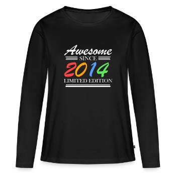 2014 - Fantastisch seit 2014 - Jahrgang 2014 - Frauen Premium Bio Langarmshirt - Schwarz - Vorne - Julia (174cm)