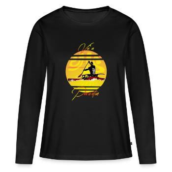 VA'A PORINETIA - T-shirt manches longues Premium bio Femme - noir - Devant - Julia (174cm)