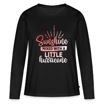 Soleil mélangé à un ouragan - T-shirt manches longues Premium bio Femme - noir - Devant - Julia (174cm)