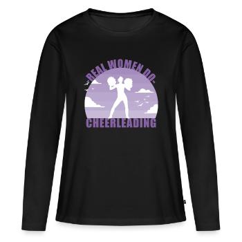Cheerleading Cheerleader Girl Pompons Gift - T-shirt manches longues Premium bio Femme - noir - Devant - Julia (174cm)