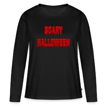 Sprüche, halloween Outfits, Bluttropfen - Frauen Premium Bio Langarmshirt - Schwarz - Vorne - Julia (174cm)
