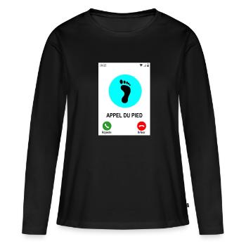 Appel du pied - T-shirt manches longues Premium bio Femme - noir - Devant - Julia (174cm)