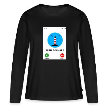 Appel de phare - T-shirt manches longues Premium bio Femme - noir - Devant - Julia (174cm)