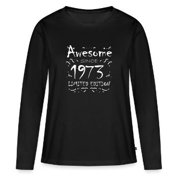 1973 - Né en 1973 - Fantastique depuis 1973 - T-shirt manches longues Premium bio Femme - noir - Devant - Julia (174cm)