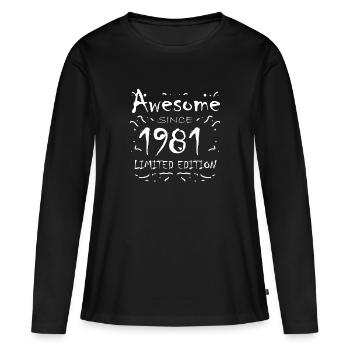 1981 - Né en 1981 - Fantastique depuis 1981 - T-shirt manches longues Premium bio Femme - noir - Devant - Julia (174cm)