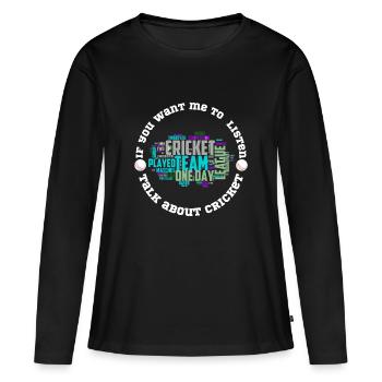 Cricket Team Wortwolke OneDay Layout - Frauen Premium Bio Langarmshirt - Schwarz - Vorne - Julia (174cm)