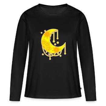 Crescent - Women's Premium Organic Long Sleeve Shirt - black - Front - Julia (174cm)
