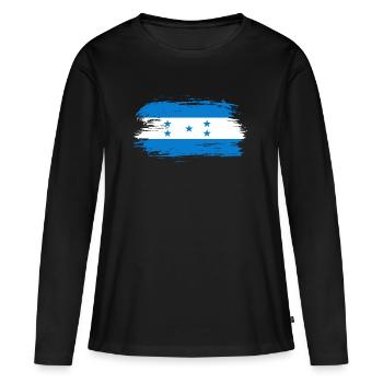 Honduras Flagge - Frauen Premium Bio Langarmshirt - Schwarz - Vorne - Julia (174cm)