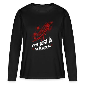 Halloween Kratzspur - Frauen Premium Bio Langarmshirt - Schwarz - Vorne - Julia (174cm)