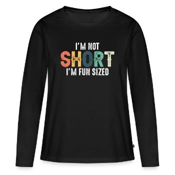 Typographie de taille amusante non courte - T-shirt manches longues Premium bio Femme - noir - Devant - Julia (174cm)