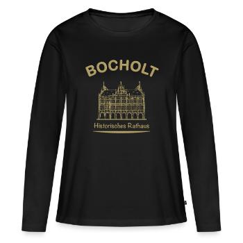 Bocholt Historisches Rathaus - Frauen Premium Bio Langarmshirt - Schwarz - Vorne - Julia (174cm)