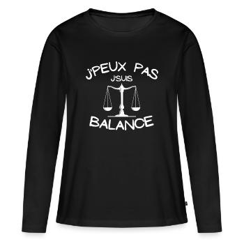 balance, signe du zodiaque, signe astrologique - T-shirt manches longues Premium bio Femme - noir - Devant - Julia (174cm)