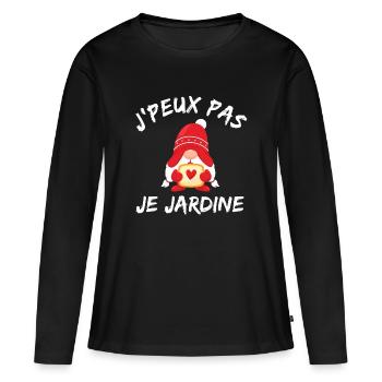 jardin, jardinage, fan de jardinage - T-shirt manches longues Premium bio Femme - noir - Devant - Julia (174cm)
