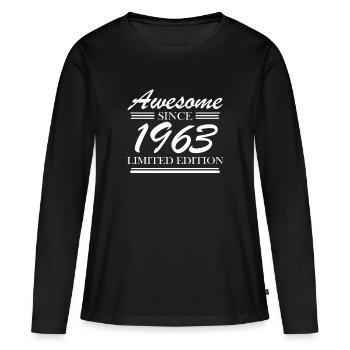 1963 - Born 1963 - Women's Premium Organic Long Sleeve Shirt - black - Front - Julia (174cm)