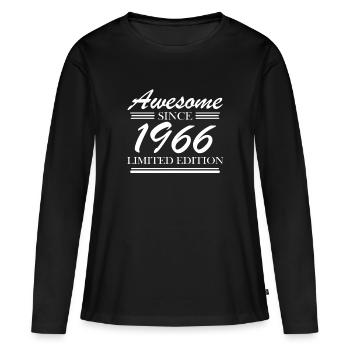 1966 - T-shirt manches longues Premium bio Femme - noir - Devant - Julia (174cm)