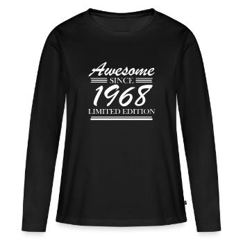 1968 - Born 1968 - Women's Premium Organic Long Sleeve Shirt - black - Front - Julia (174cm)