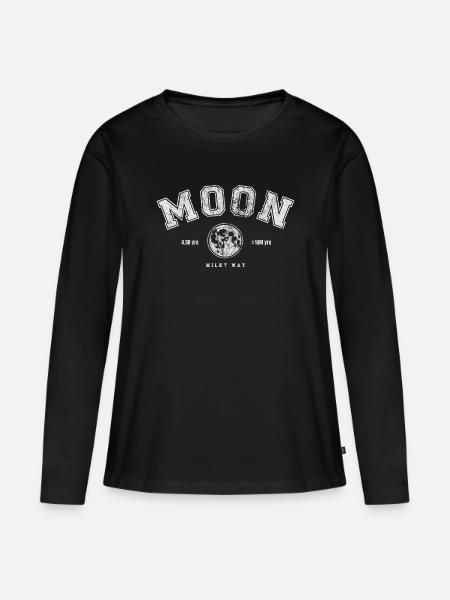 Moon - Frauen Premium Bio Langarmshirt - Schwarz