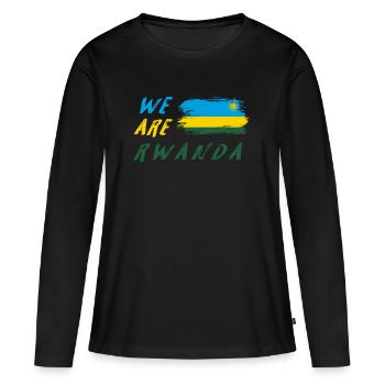 Nous sommes le Rwanda - T-shirt manches longues Premium bio Femme - noir - Devant - Julia (174cm)