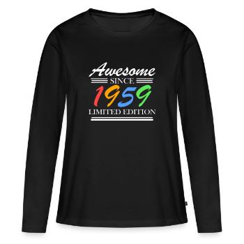 1959 - T-shirt manches longues Premium bio Femme - noir - Devant - Julia (174cm)