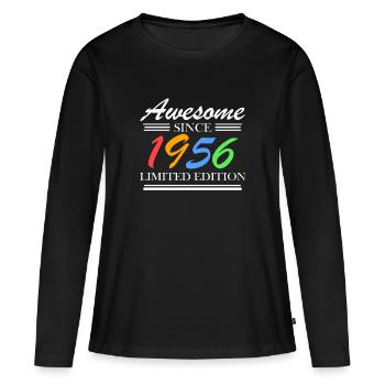 1956 - Jahrgang 1956 - Frauen Premium Bio Langarmshirt - Schwarz - Vorne - Julia (174cm)
