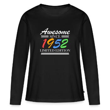 1952 - Born 1952 - Women's Premium Organic Long Sleeve Shirt - black - Front - Julia (174cm)