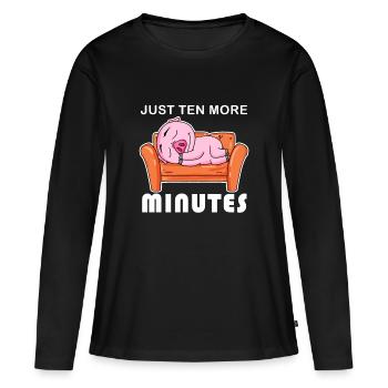 Dormez seulement dix minutes - T-shirt manches longues Premium bio Femme - noir - Devant - Julia (174cm)