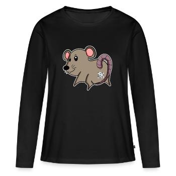Maus Arsch - Maus Hintern - Frauen Premium Bio Langarmshirt - Schwarz - Vorne - Julia (174cm)