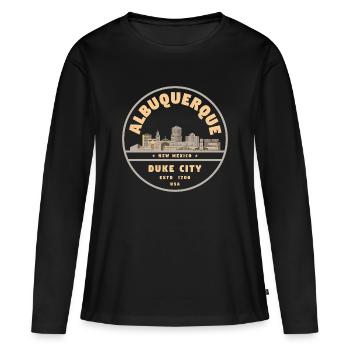 Silhouette de Duke City Albuquerque - T-shirt manches longues Premium bio Femme - noir - Devant - Julia (174cm)