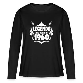 1960 - Né en 1960 - T-shirt manches longues Premium bio Femme - noir - Devant - Julia (174cm)