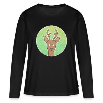 Rehbock - Frauen Premium Bio Langarmshirt - Schwarz - Vorne - Julia (174cm)