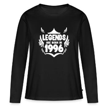 1996 - Né en 1996 - T-shirt manches longues Premium bio Femme - noir - Devant - Julia (174cm)