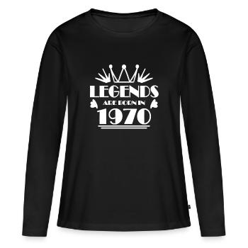 1970 - Jahrgang 1970 - Frauen Premium Bio Langarmshirt - Schwarz - Vorne - Julia (174cm)