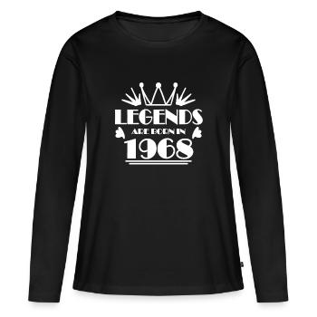 1968 - Born 1968 - Women's Premium Organic Long Sleeve Shirt - black - Front - Julia (174cm)