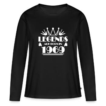 1969 - Né en 1969 - T-shirt manches longues Premium bio Femme - noir - Devant - Julia (174cm)
