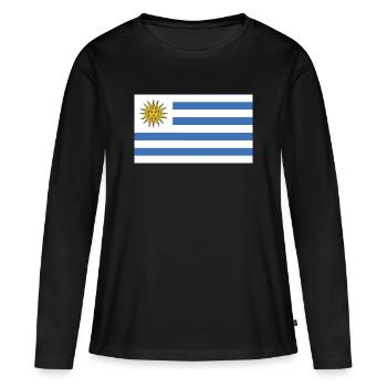Drapeau national de l’Uruguay - T-shirt manches longues Premium bio Femme - noir - Devant - Julia (174cm)