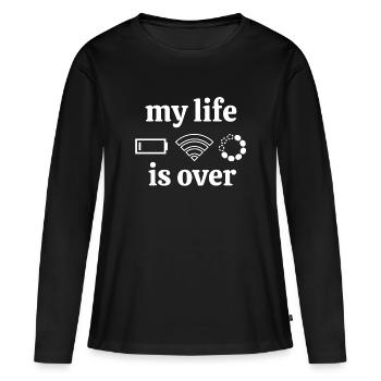 Internet, Internetanschluss, Geek - Frauen Premium Bio Langarmshirt - Schwarz - Vorne - Julia (174cm)