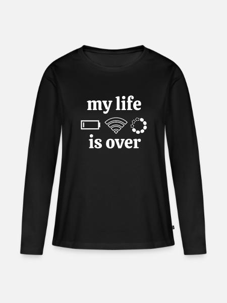 Internet, Internetanschluss, Geek - Frauen Premium Bio Langarmshirt - Schwarz