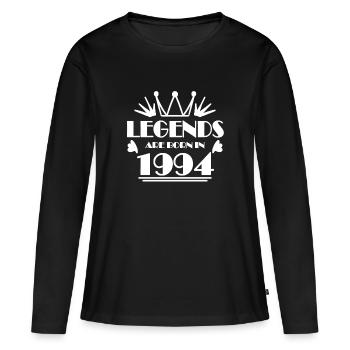 1994 - Jahrgang 1994 - Frauen Premium Bio Langarmshirt - Schwarz - Vorne - Julia (174cm)