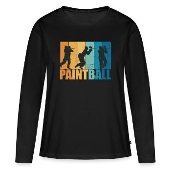 Paintball Paintballer Gotcha Vintage Cadeau - T-shirt manches longues Premium bio Femme - noir - Devant - Julia (174cm)