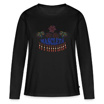 Feux d’artifice de Mascletà - T-shirt manches longues Premium bio Femme - noir - Devant - Julia (174cm)