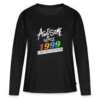 1999 - Né 1999 - Année de naissance 1999 - T-shirt manches longues Premium bio Femme - noir - Devant - Julia (174cm)