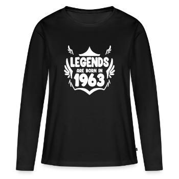 1963 - Born 1963 - Year of birth 1963 - Women's Premium Organic Long Sleeve Shirt - black - Front - Julia (174cm)