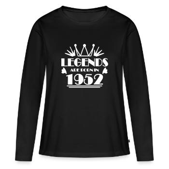 1952 - born 1952 - year of birth 1952 - Women's Premium Organic Long Sleeve Shirt - black - Front - Julia (174cm)