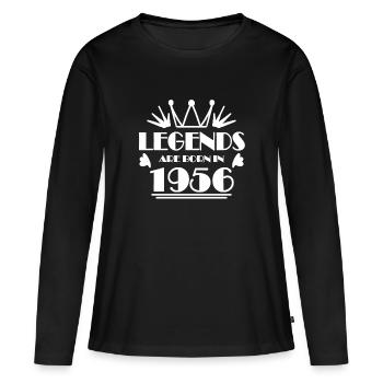 1956 - Jahrgang 1956 - Frauen Premium Bio Langarmshirt - Schwarz - Vorne - Julia (174cm)