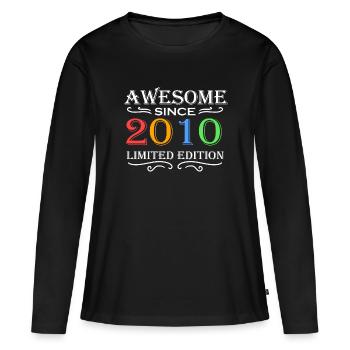 2010 - Né 2010 - Année de naissance 2010 - T-shirt manches longues Premium bio Femme - noir - Devant - Julia (174cm)