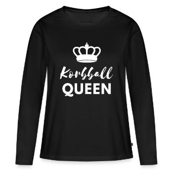 Korbball Queen weiße Schrift - Frauen Premium Bio Langarmshirt - Schwarz - Vorne - Julia (174cm)