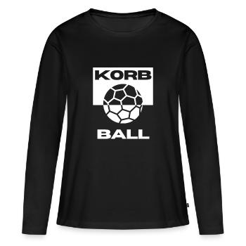 Korbball weiß und transparent - Frauen Premium Bio Langarmshirt - Schwarz - Vorne - Julia (174cm)